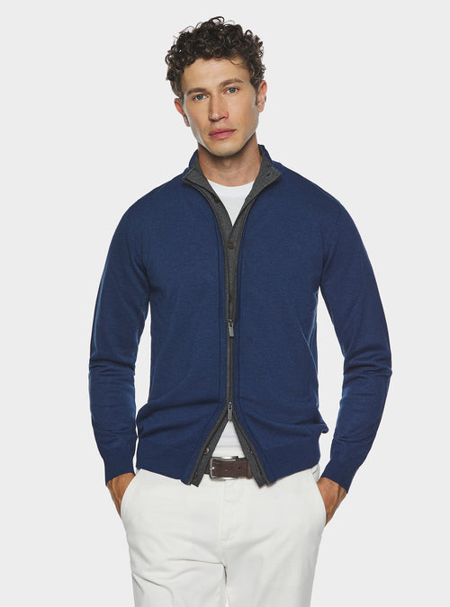 Cardigan med dragkedja och knappar