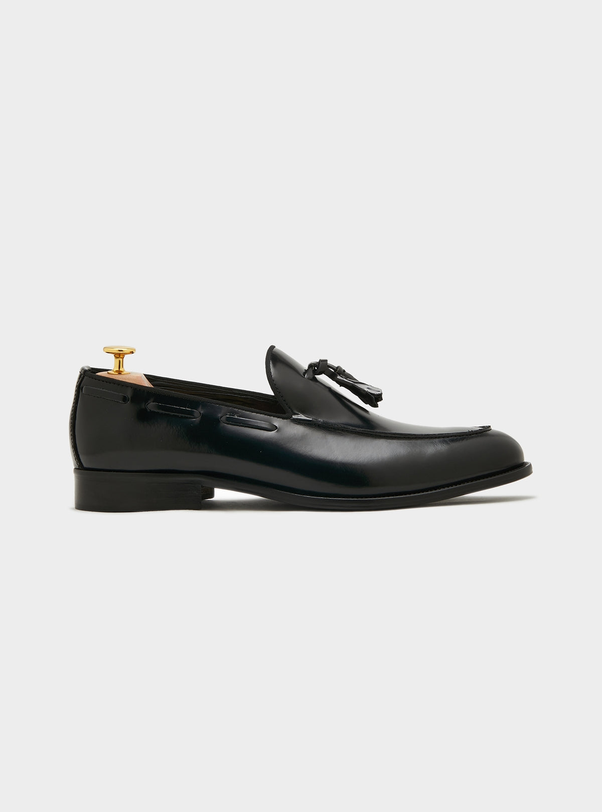 Läderloafers med tofsar - Svart