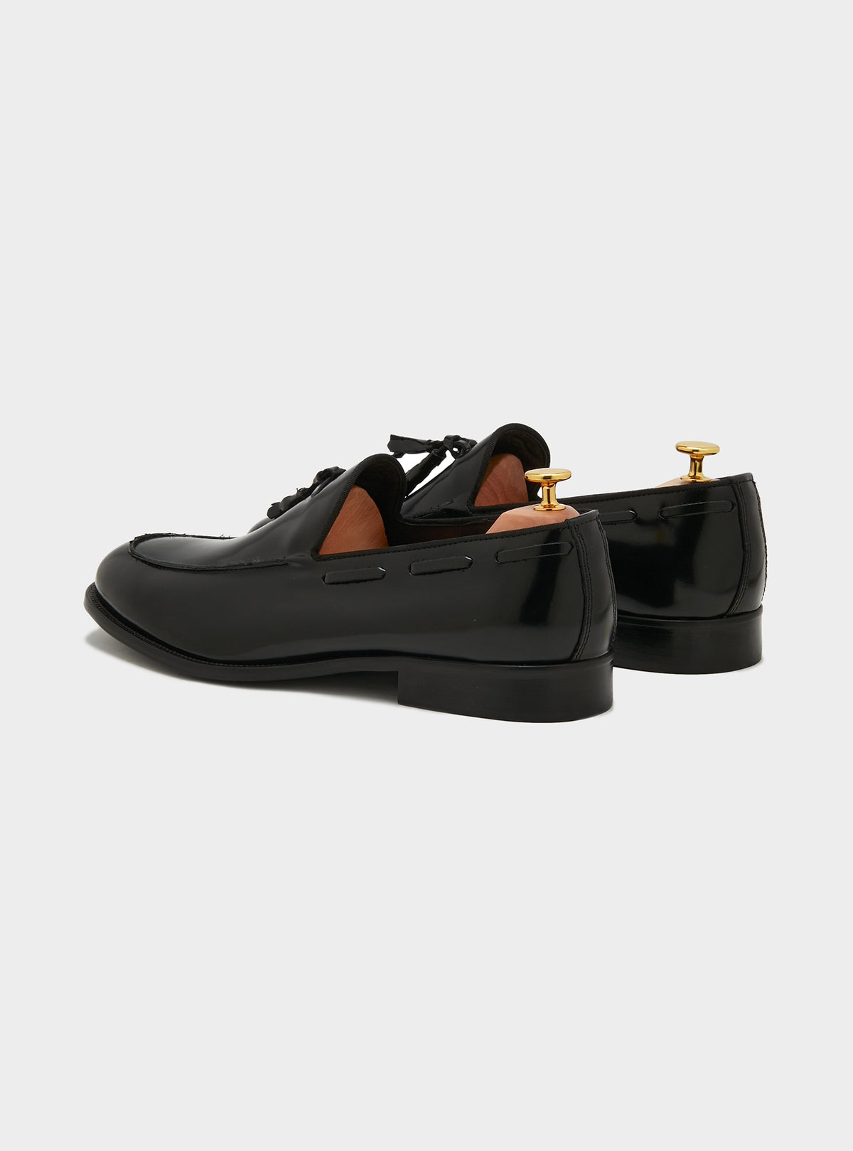 Läderloafers med tofsar - Svart