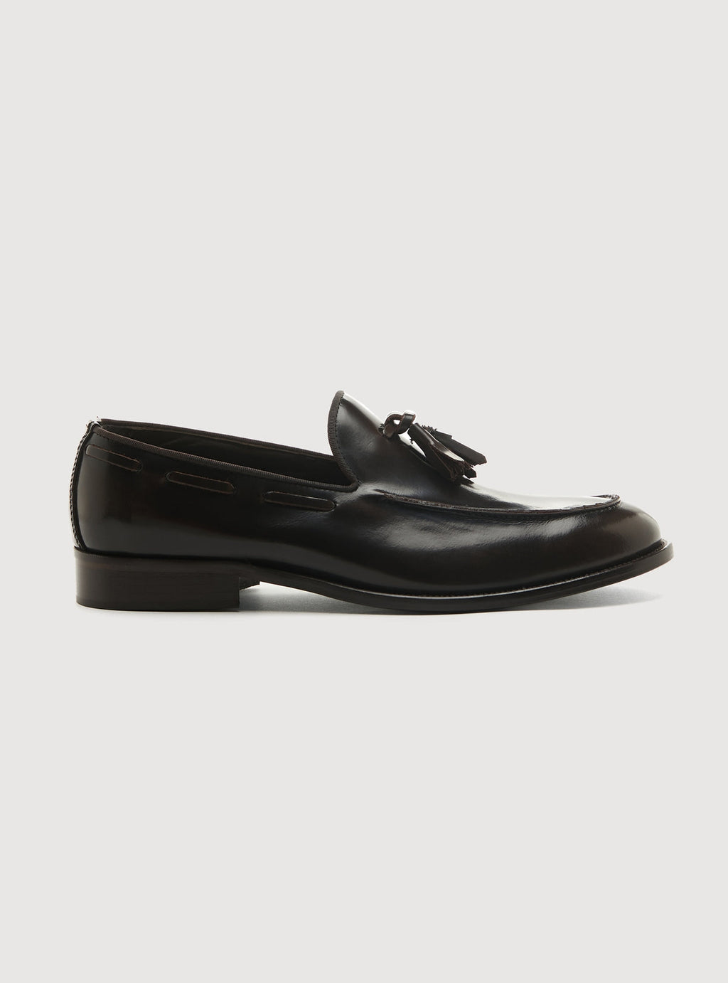 Läderloafers med tofsar - Mörkbrun
