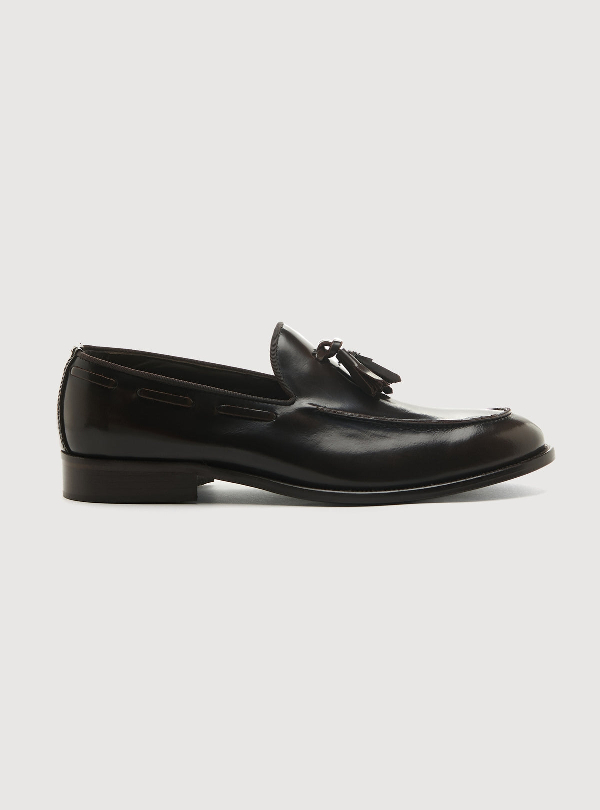 Läderloafers med tofsar - Mörkbrun