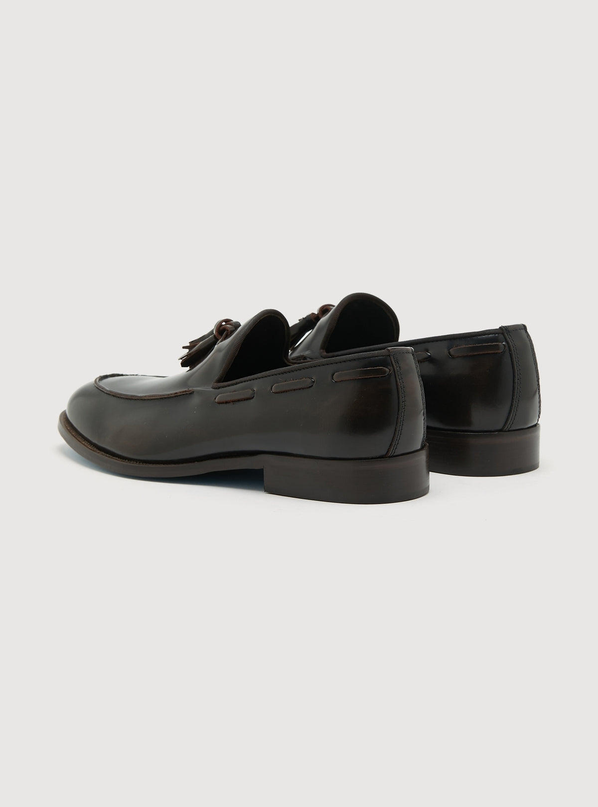 Läderloafers med tofsar - Mörkbrun