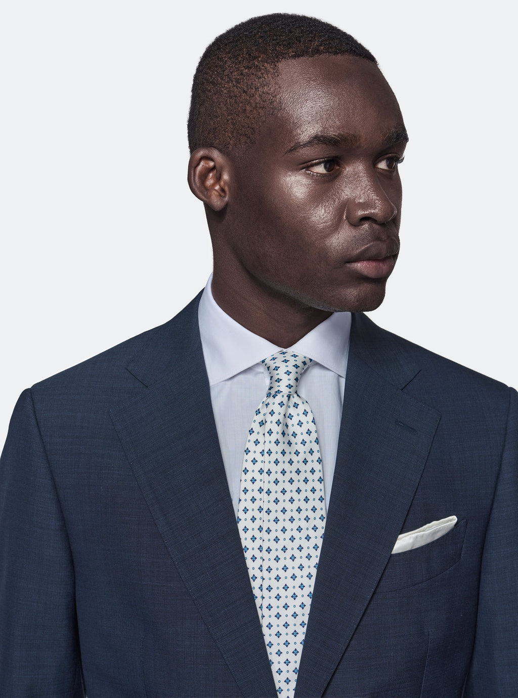 Navy Blue Kostym i 100 % Ull - Regular Fit