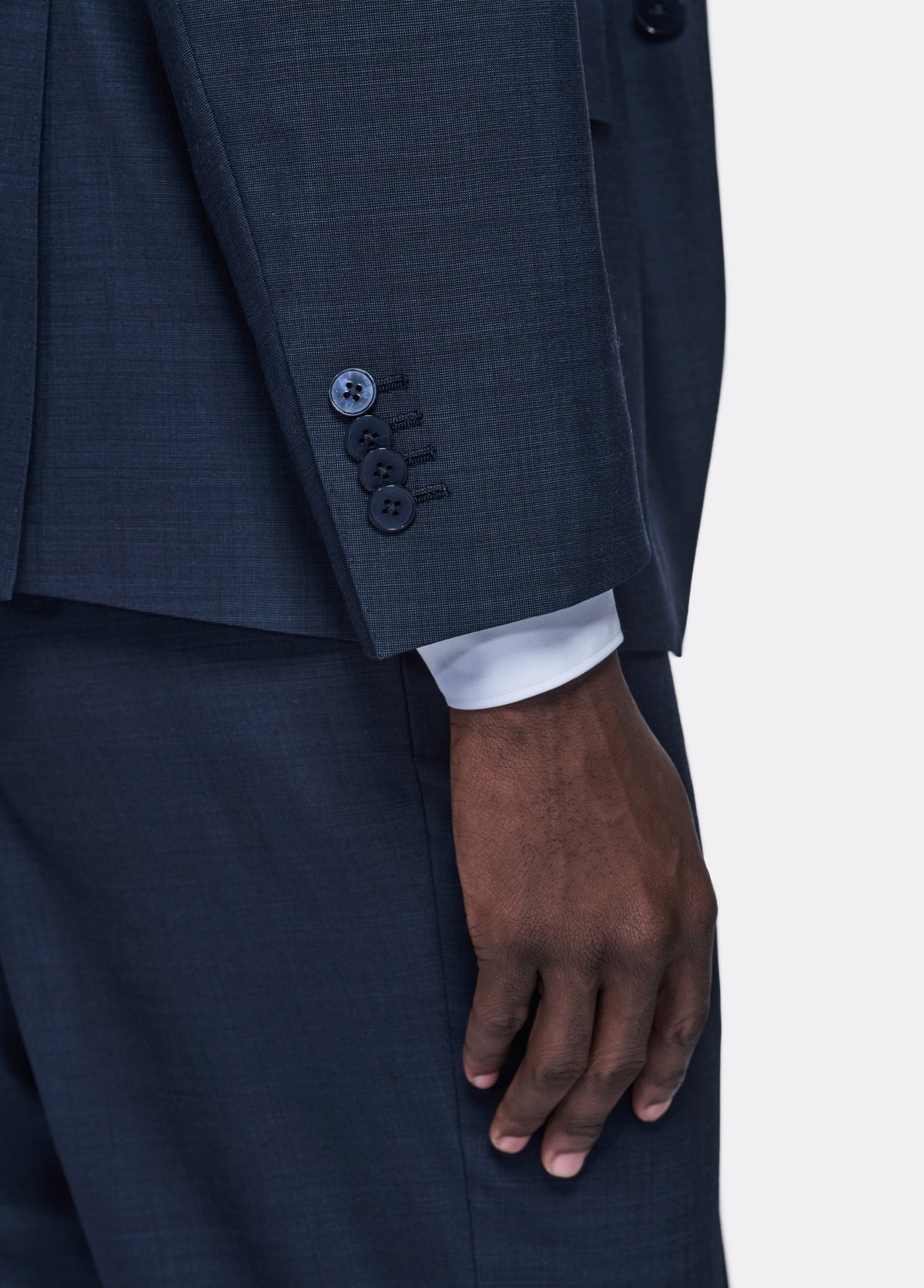 Navy Blue Kostym i 100 % Ull - Regular Fit