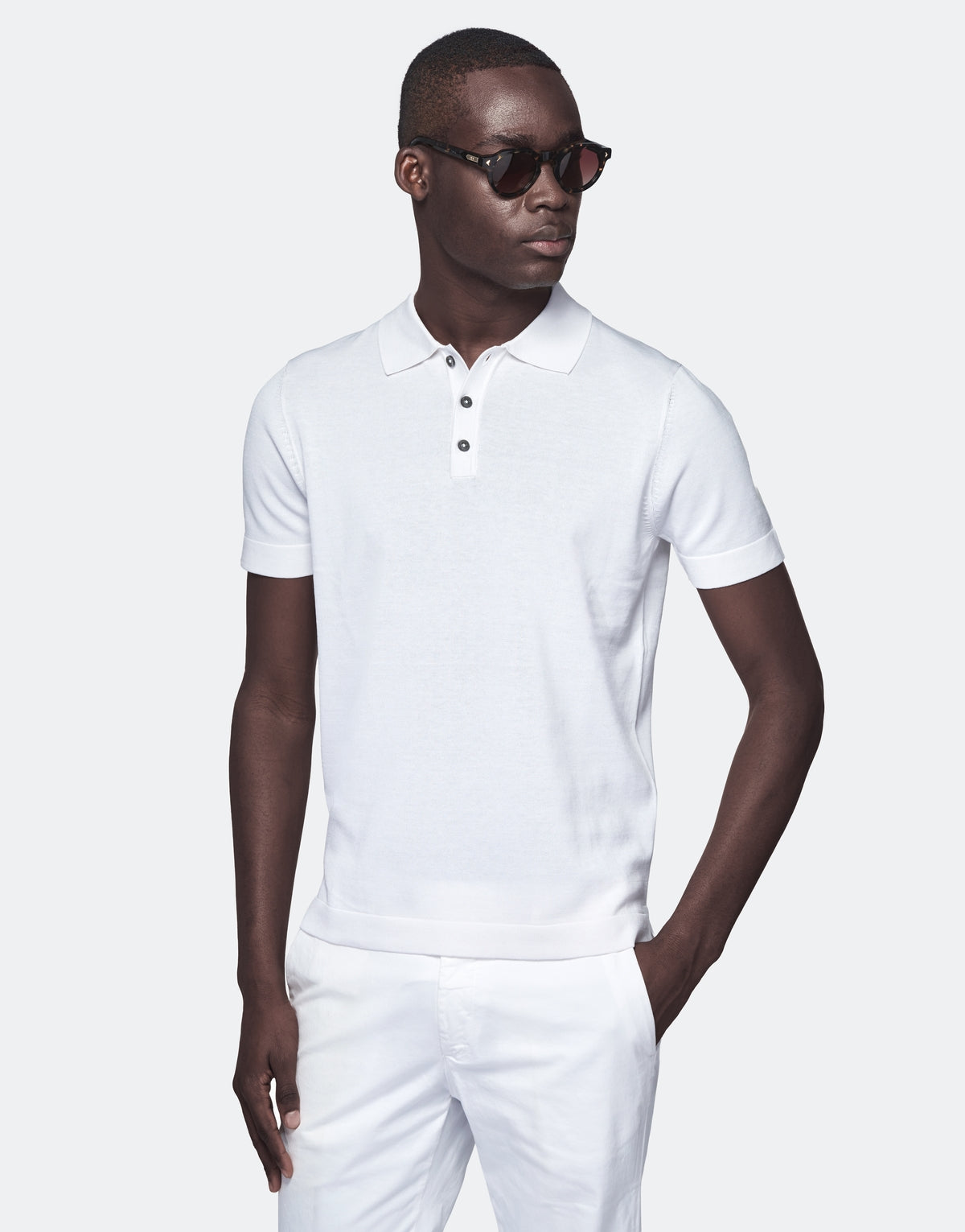 Polo in cotone e seta-1