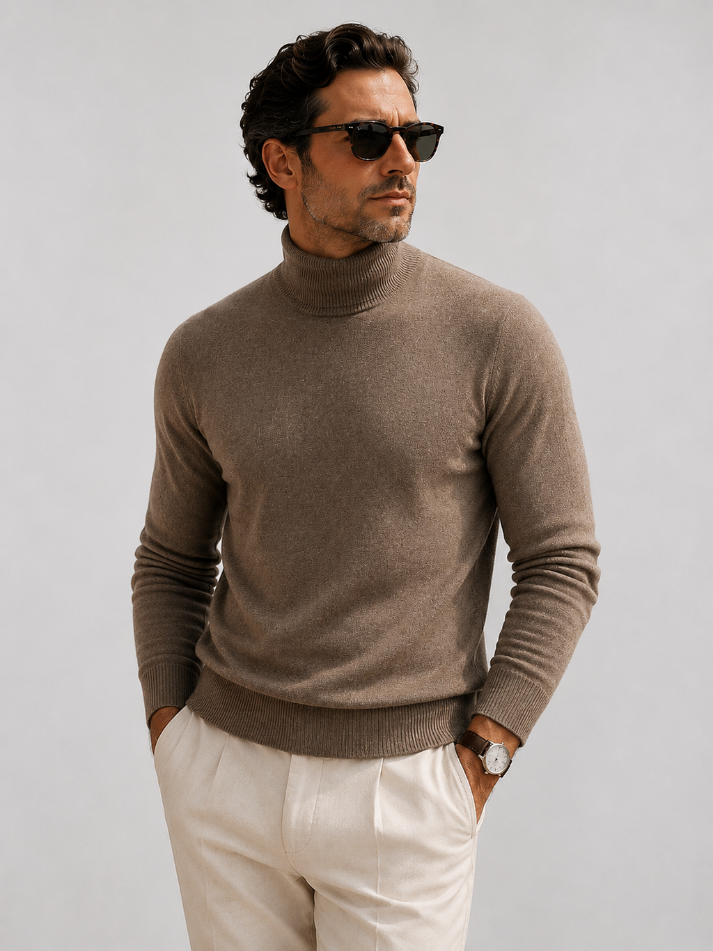 Brun Polotröja – Slim Fit
