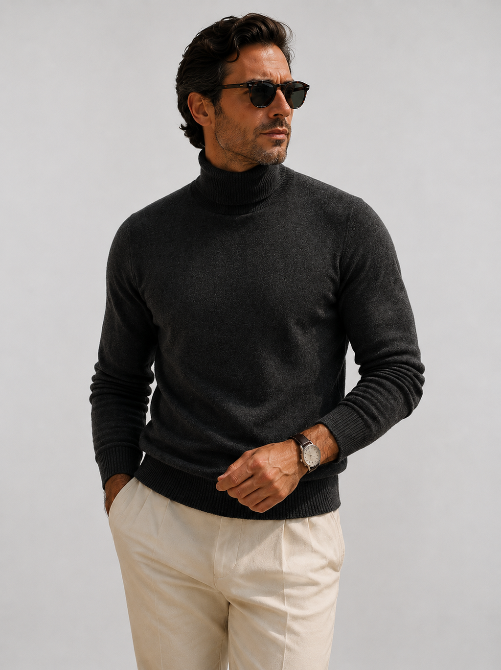 Svart Polotröja – Slim Fit