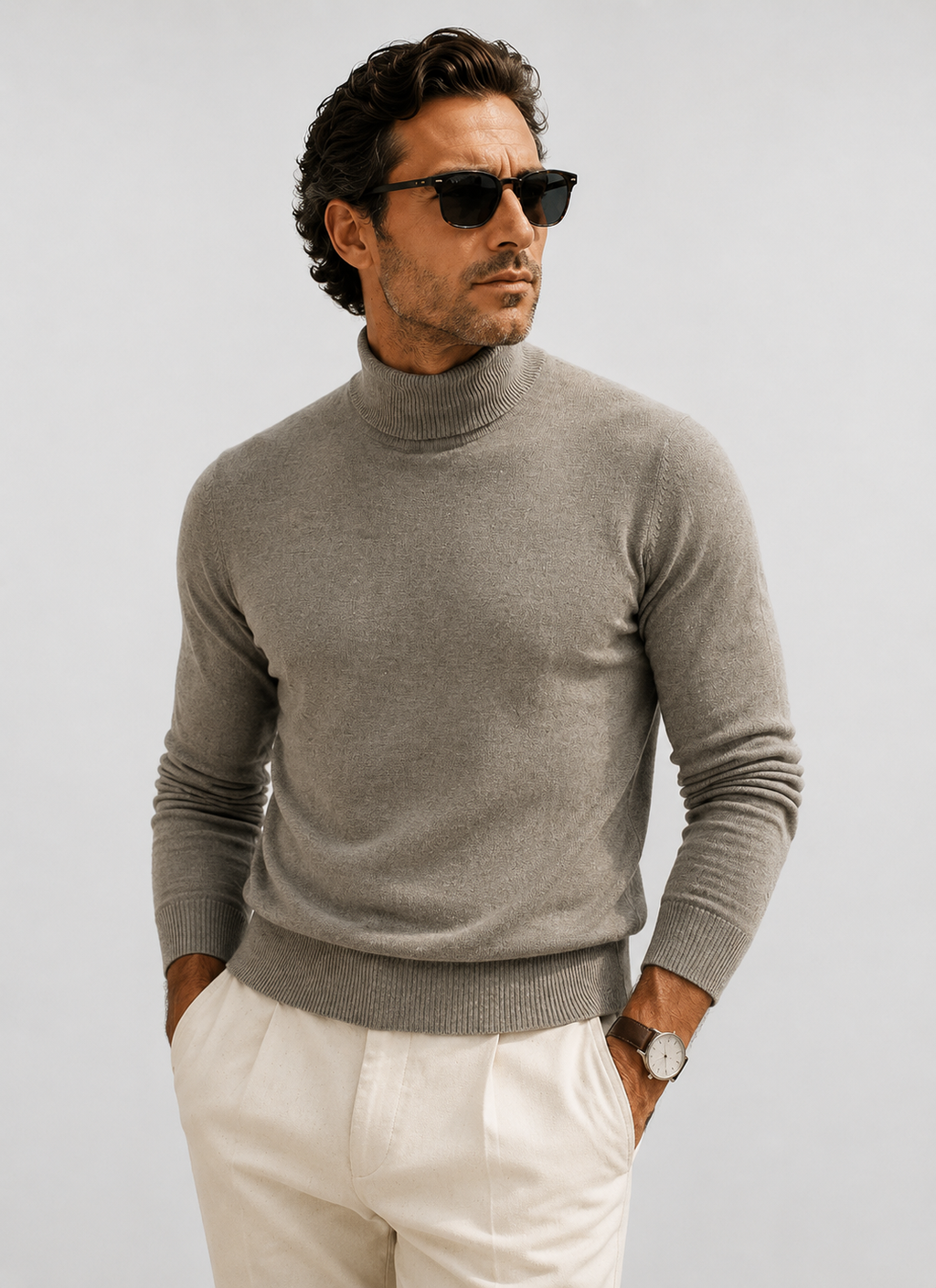 Grå Polotröja – Slim Fit